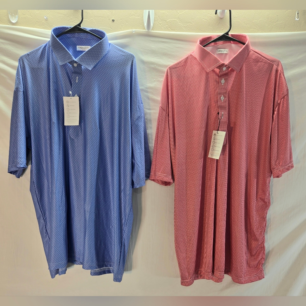 Lot Of 2 Collars And Co Men's 3xl Polo Dress Shirts Regular & Featherweight New